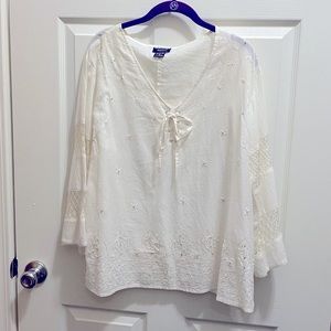 Monalisa Woman White Bohemian Style Blouse